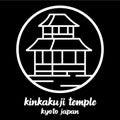 Circle icon line kinkakuji temple. vector illustration