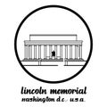 Circle icon line KLincoln Memorial. vector illustration