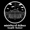 Circle icon line Ministry of Defence of Thailand in Bangkok Thailand. icon vector illustration