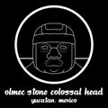 Circle icon line Olmec stone Colossal Head. vector illustration