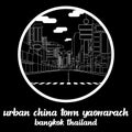 Circle icon line Urban China Town Yaowarach. vector illustration