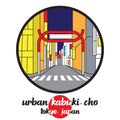 Circle Icon line Urban Kabuki-Cho. vector illustration