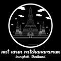 Circle Icon line Wat Arun Ratchawararam. Vector illustration