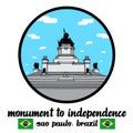 Circle icon Monument to Independence. vector illustration