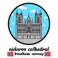 Circle Icon Nidaros Cathedral. sign symbol. vector illustration