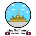 Circle icon Pha That Luang. vector illustration