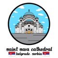 Circle icon Saint Sava Cathedral. vector illustration