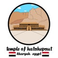Circle Icon Temple of Hatshepsut.vector illustration