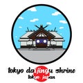 Circle Icon Tokyo Daijingu Shrine. vector illustration Royalty Free Stock Photo