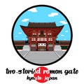 Circle Icon Two-storied Romon gate. Vector illustration