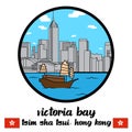 Circle icon Victoria Bay. vector illustration