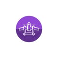 Circle icon - Vintage airplane Royalty Free Stock Photo