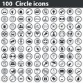 100 circle icons set Royalty Free Stock Photo