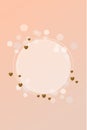 circle image social media template with lights bokeh and gold hearts