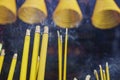 Circle incense offerings in temple