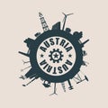 Circle with industry relative silhouettes. Austria text Royalty Free Stock Photo