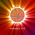 Circle with industry relative silhouettes Royalty Free Stock Photo