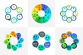 Circle infographic, chart, diagram, process workflow vector template. Business Pie chart with 3, 4, 5, 6, 7, 8 options Royalty Free Stock Photo