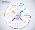 Circle infographic design template. wheel concept. system diagram for presentation. white information graphic with circle concept