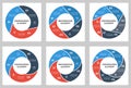 circle infographic elements bundle for social media, 3, 4, 5 points, list, options, steps, layout template vector