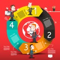 Circle Infographic Layout with Arrows