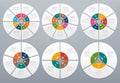 Circle infographic. Round diagram of process steps, circular chart with arrow. Circles and arrows graph charts vector