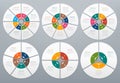 Circle infographic. Round diagram of process steps, circular chart with arrow. Circles and arrows graph charts vector set Royalty Free Stock Photo