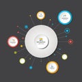 Circle infographic. Template, network, flow chart, diagram.