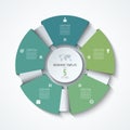 Circle infographic template. Process wheel. Vector pie chart.