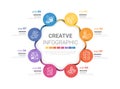 Circle Infographic thin line design and 8 options or steps. Infographics for business concept