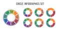 Circle infographics set. Colorful rings templates for infographics