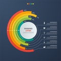 Circle informative infographic design with 6 options