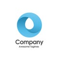 Circle innovation water drop color logo