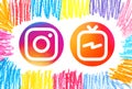 Circle Instagram and Instagram TV IGTV icons