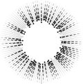 circle irregular rays boths ends space center line tapering outwards Royalty Free Stock Photo