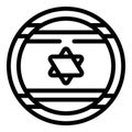 Circle israel emblem icon outline vector. City tower