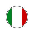 Circle italy flag with grey border vector illustration isolated on white on vector isolated on white background Royalty Free Stock Photo