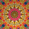 Circle kaleidoscopic synthetic Art background, complex geometry