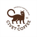 Circle label with civet cat vector inside