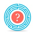 Circle labyrinth icon with question mark