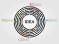 Circle labyrinth infographic concept. Royalty Free Stock Photo