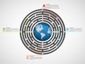 Circle labyrinth infographic design template. Royalty Free Stock Photo