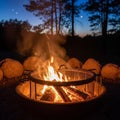 A circle of large rocks, set against a dusk sky with silhouettes of Royalty Free Stock Photo
