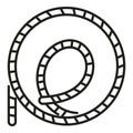 Circle lasso icon outline vector. Cowboy rope Royalty Free Stock Photo