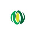 Circle leaf eco logo vector
