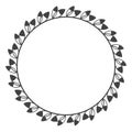 Circle leaf frames. Floral leaves round frame, flower ornament circles and flowers circled border. Laurel leaf wreath icons for Royalty Free Stock Photo