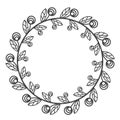 Circle leaf frames. Floral leaves round frame, flower ornament circles and flowers circled border. Laurel leaf wreath icons for Royalty Free Stock Photo