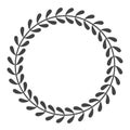 Circle leaf frames. Floral leaves round frame, flower ornament circles and flowers circled border. Laurel leaf wreath icons for Royalty Free Stock Photo