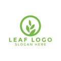 Circle leaf logo icon design template vector Royalty Free Stock Photo
