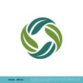 Circle Leaf Ornamental Icon Vector Logo Template Illustration Design. Vector EPS 10 Royalty Free Stock Photo